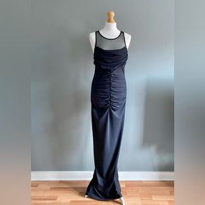 Club L London Maternity Ruched Cowl Neck Front Detail Maxi Dress Black